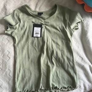 ribbed olive green top